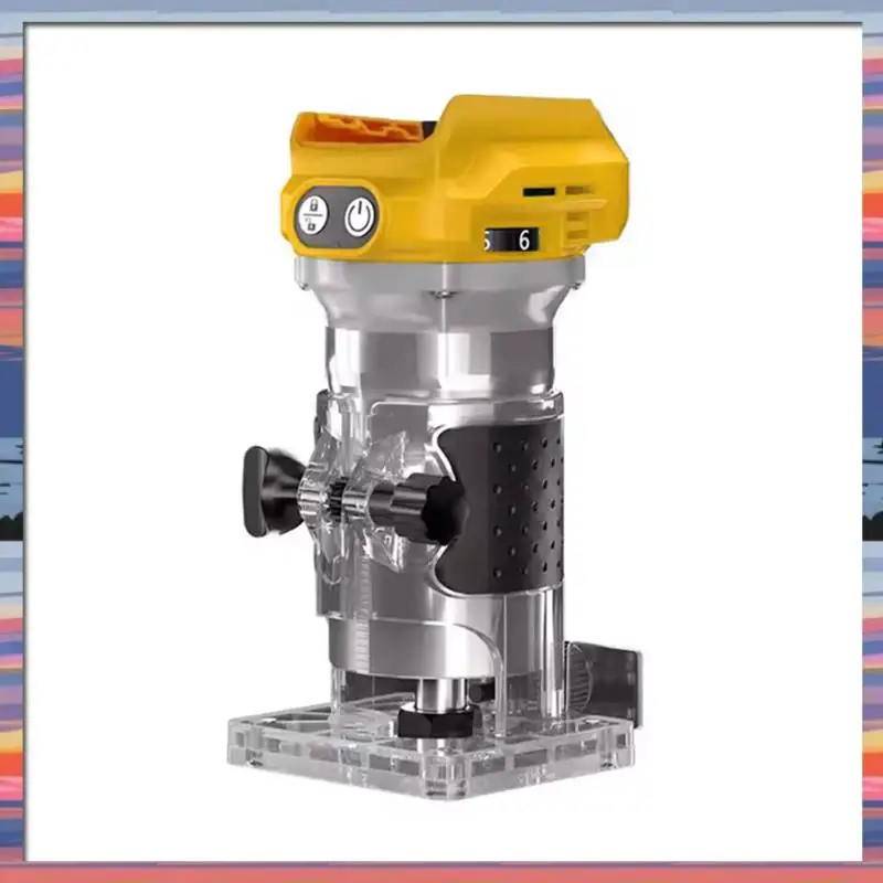 AFBC Brushless Electric Trimmer Woodworking Trimming Machine Wood Router Milling Engraving Slotting Machine Fit 18V Battery