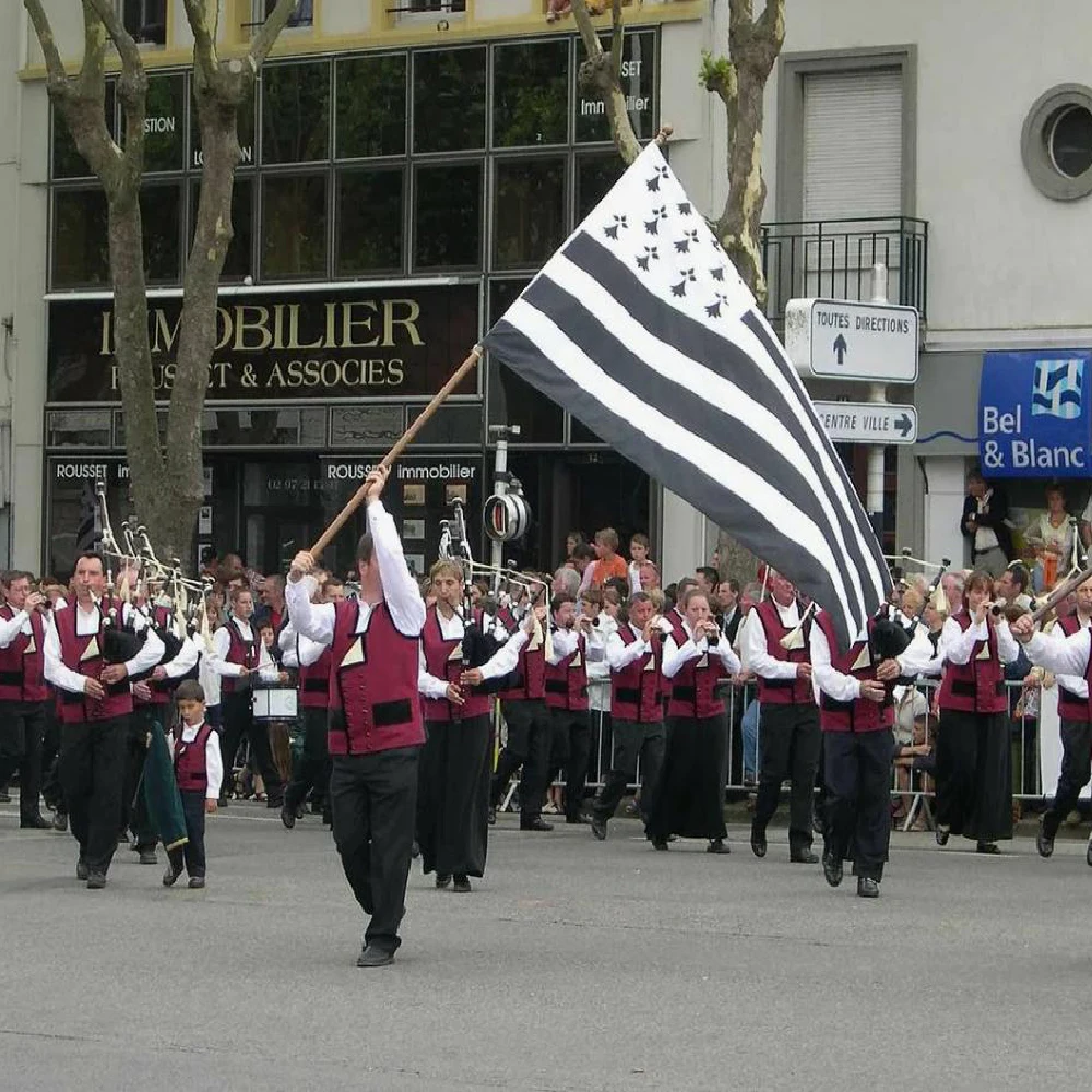3x5Fts Breizh Bretagne Llydaw Brittany Flag Authentic Design Durable Outdoor Polyester National Regional Banner for Display