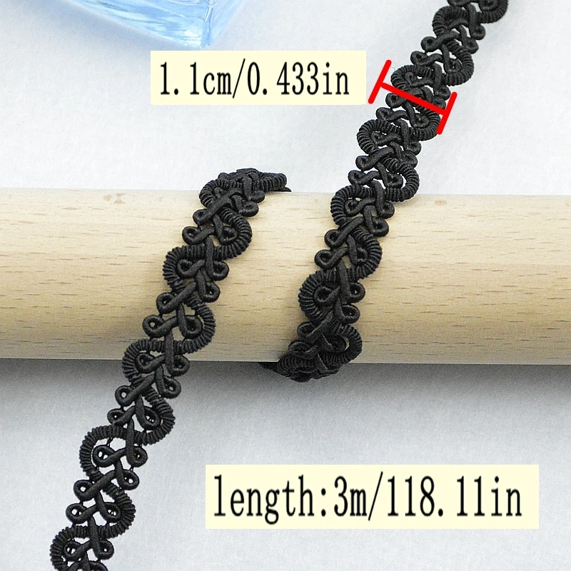 3Meters/118.11In Black and White Lace Sewing Trim Collar Lingerie Dress DIY Handmade Jewelry Decoration Boning Lace Polyester Lace