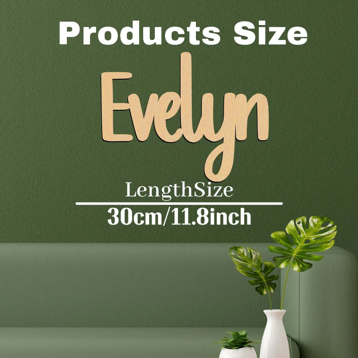 1pc Funny Evelyn example Customizable Name Wood Material Wooden Plaque Laser-Cut Sign Unfinished Wood for Painting or Glittering