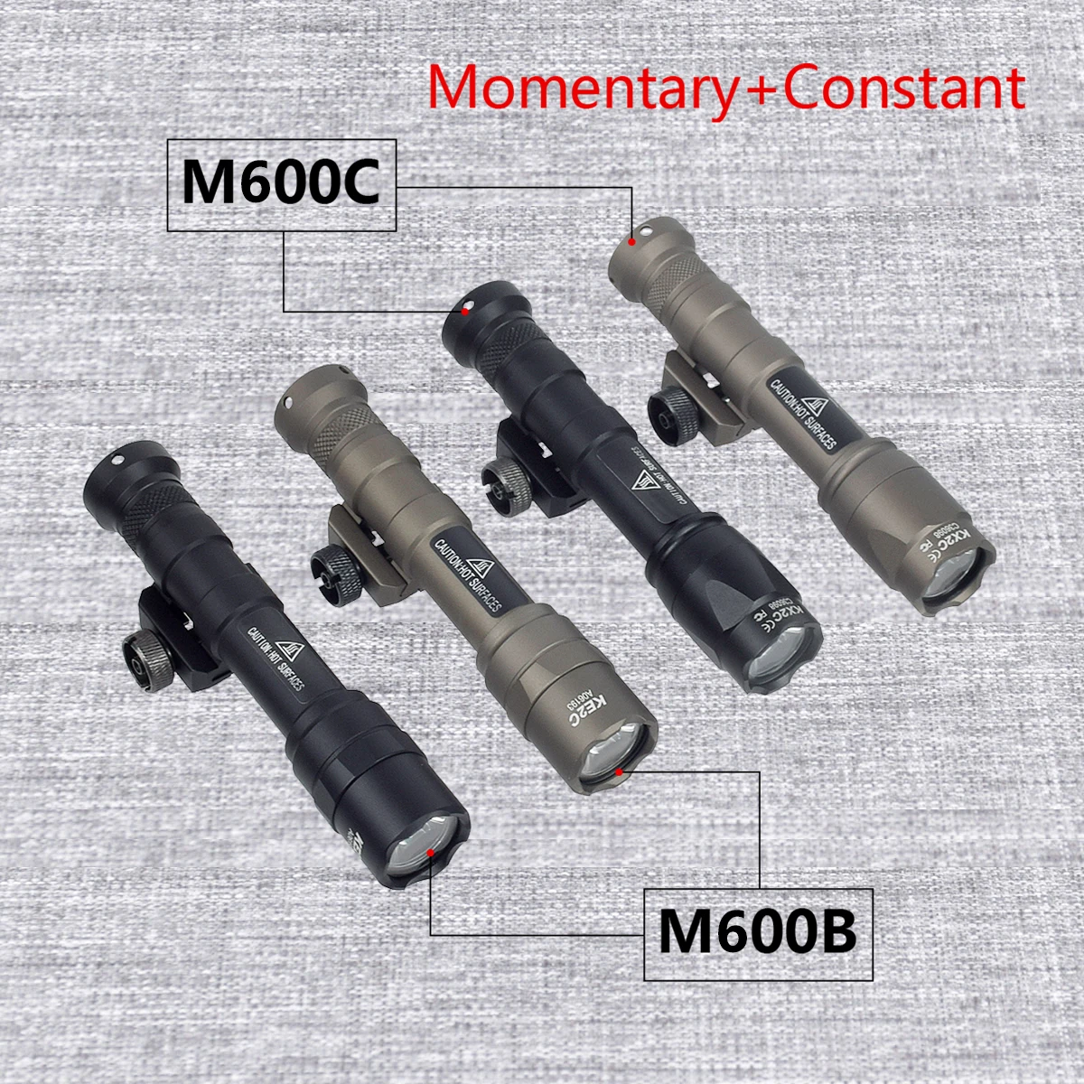 Airsoft SureFire LOGO M600 M600B M600C Scout Flashlight LED Tatical Hunting Gun Weapon Light With Dual Function Pressure Switch