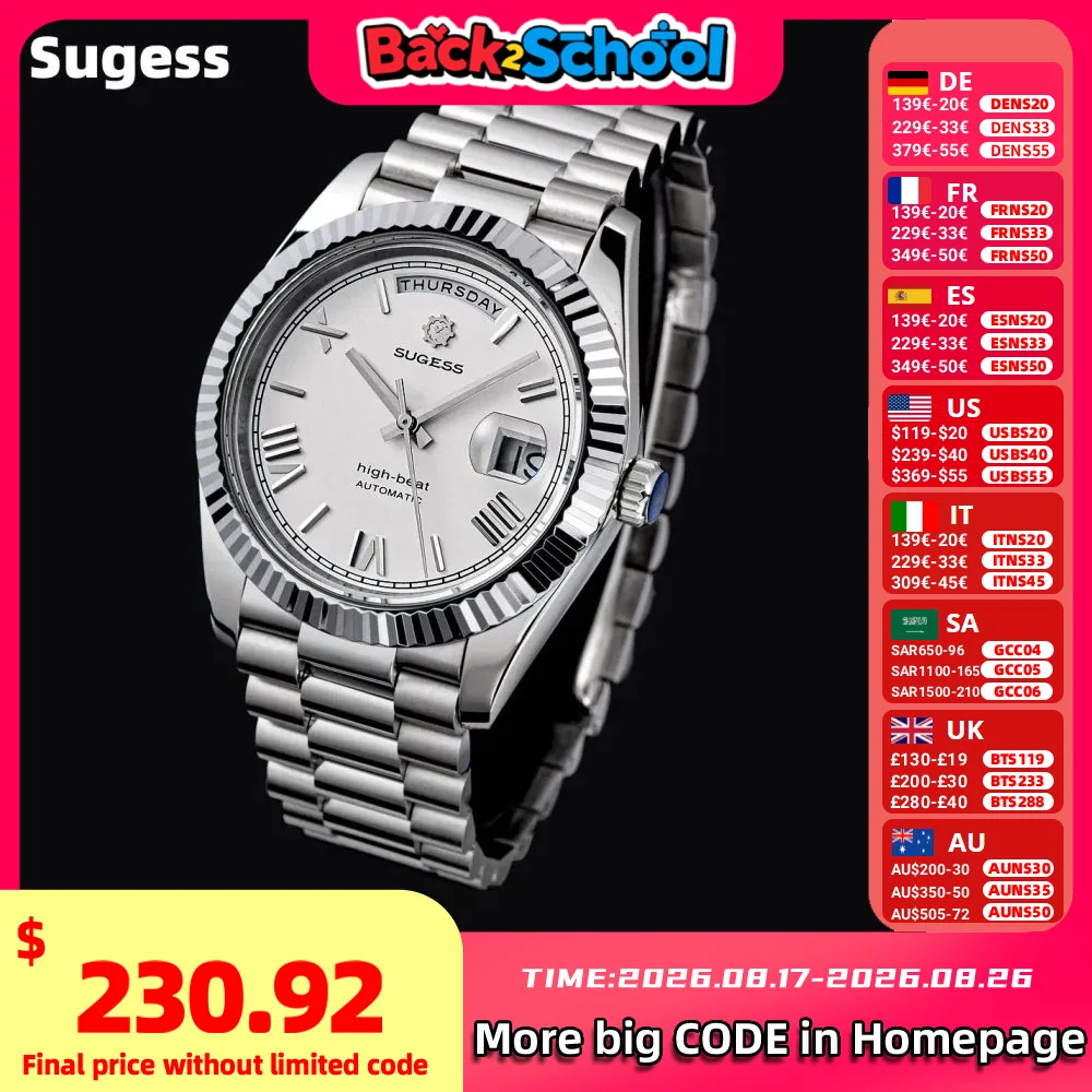 Rolex Watch Datejust - Sugess 40mm Men's Watches Automatic Date