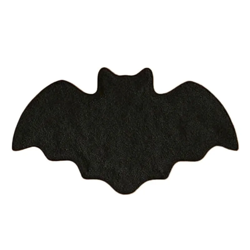 سجادة حمام على شكل خفاش لتزيين الهالوين، سجادة أرضية سوداء غير قابلة للانزلاق لغرفة المعيشة، سجادة ديكور داخلي للهالوين