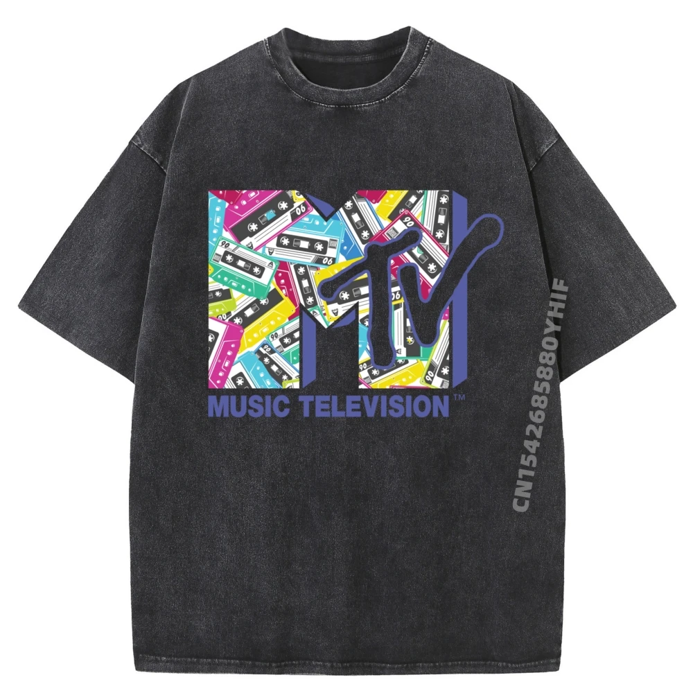 

X MTV Официальный MTV с классическими лентами 80-х годов Новая футболка Мужская одежда Футболки с эстетическим рисунком Мягкая стираная рубашка