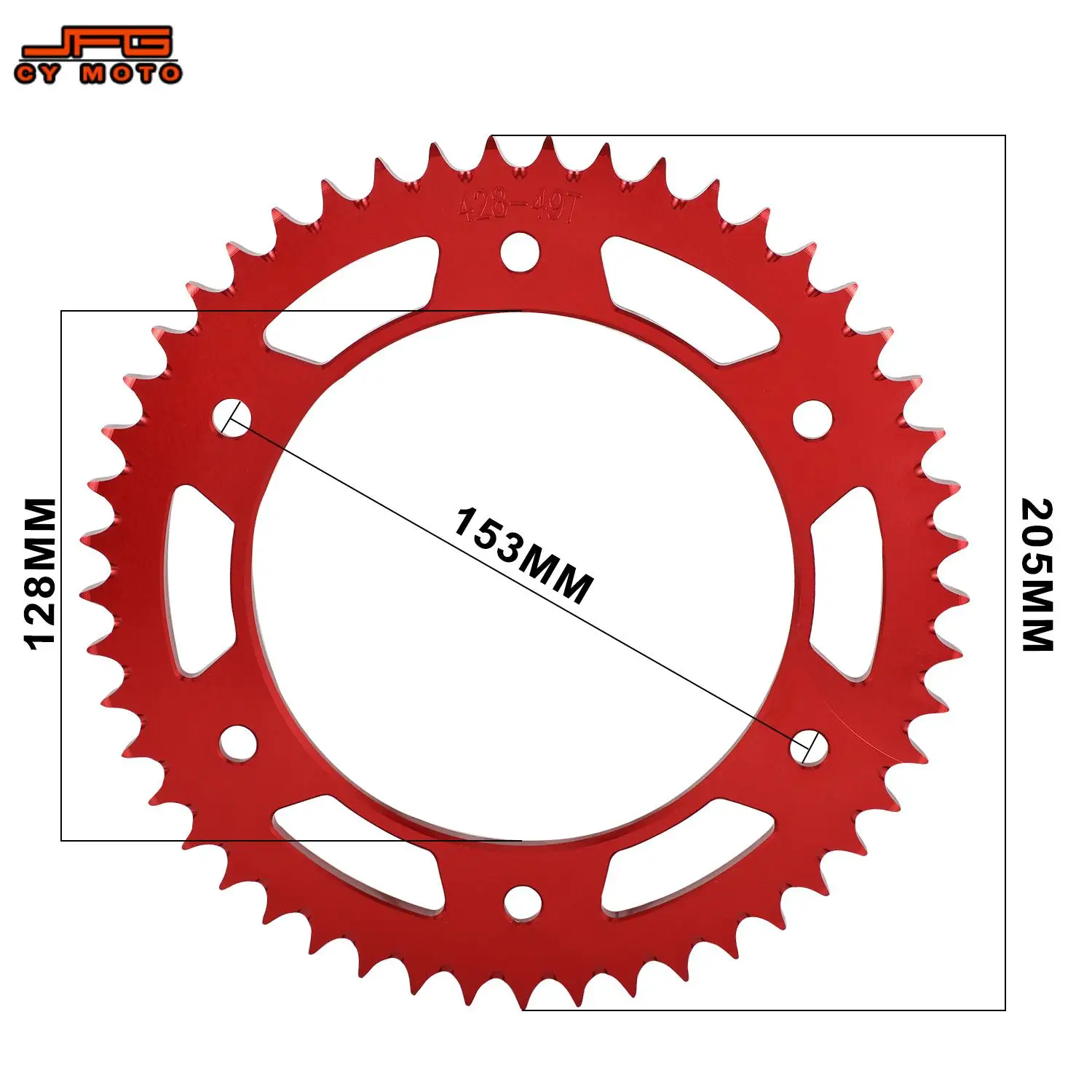 CNC Rear Sprocket Chain 49T For Honda XR150 Motorcycles Accessories 6061 Aluminum Motocross Dirt Pit Bike Off-Road Vehicle