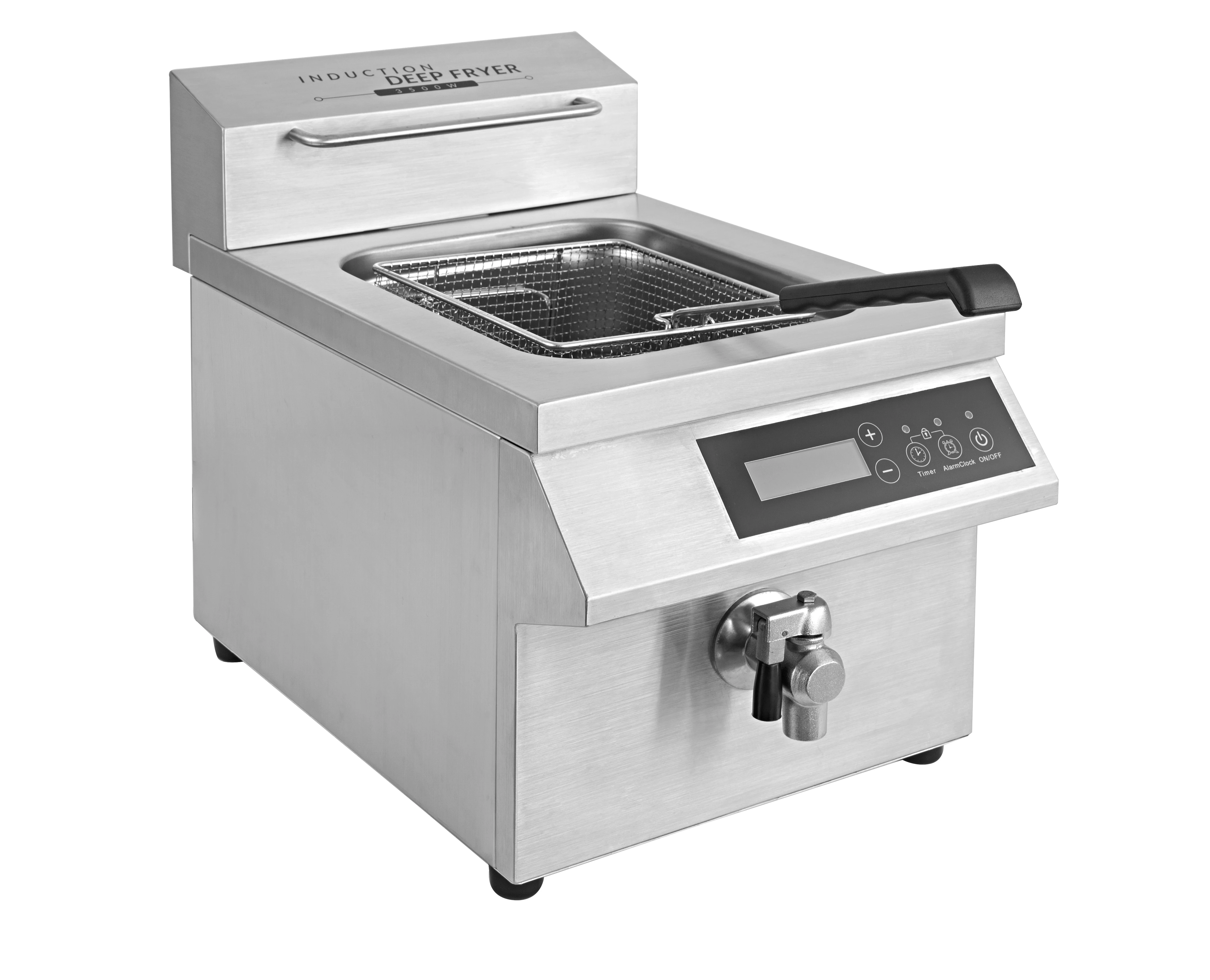 12L Large Capacity Electric Induction Deep Fryer with Oil Drain Valve for Crispier Fried Chicken and Fries