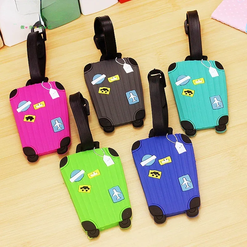 New Fashion Silicon Luggage Tags Travel Accessories for Bags Portable Luggage Tag Cartoon Style for Girls Boys Card Cover