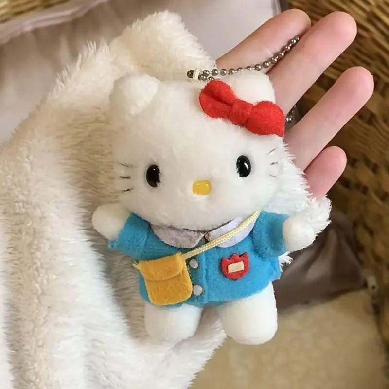 Hello Kitty Stuffed Toys Key Chain Sanrio Doll Plush Pendant Anime Kindergarten Keychain Cute Girl Doll Backpack Pendant Gift