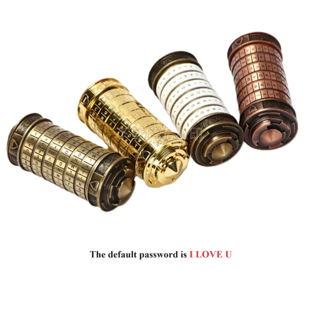 

Code Toys Metal Cryptex Locks Da Vinci Educational Toys Valentine'S Day Gift Wedding Gifts Mother'S Day Letter Password Escape
