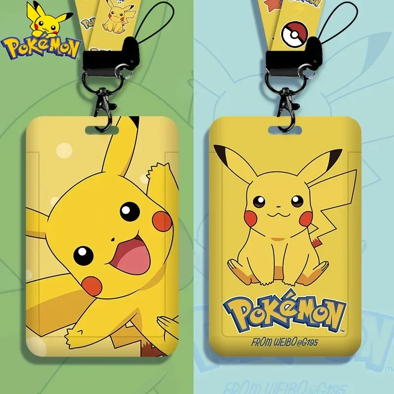 

New Hot Sales Cartoon Anime Pikachu Cartoon Student Campus Hanging Neck Bag Card Holder Lanyard ID Cute Meal Cards Package Gifts