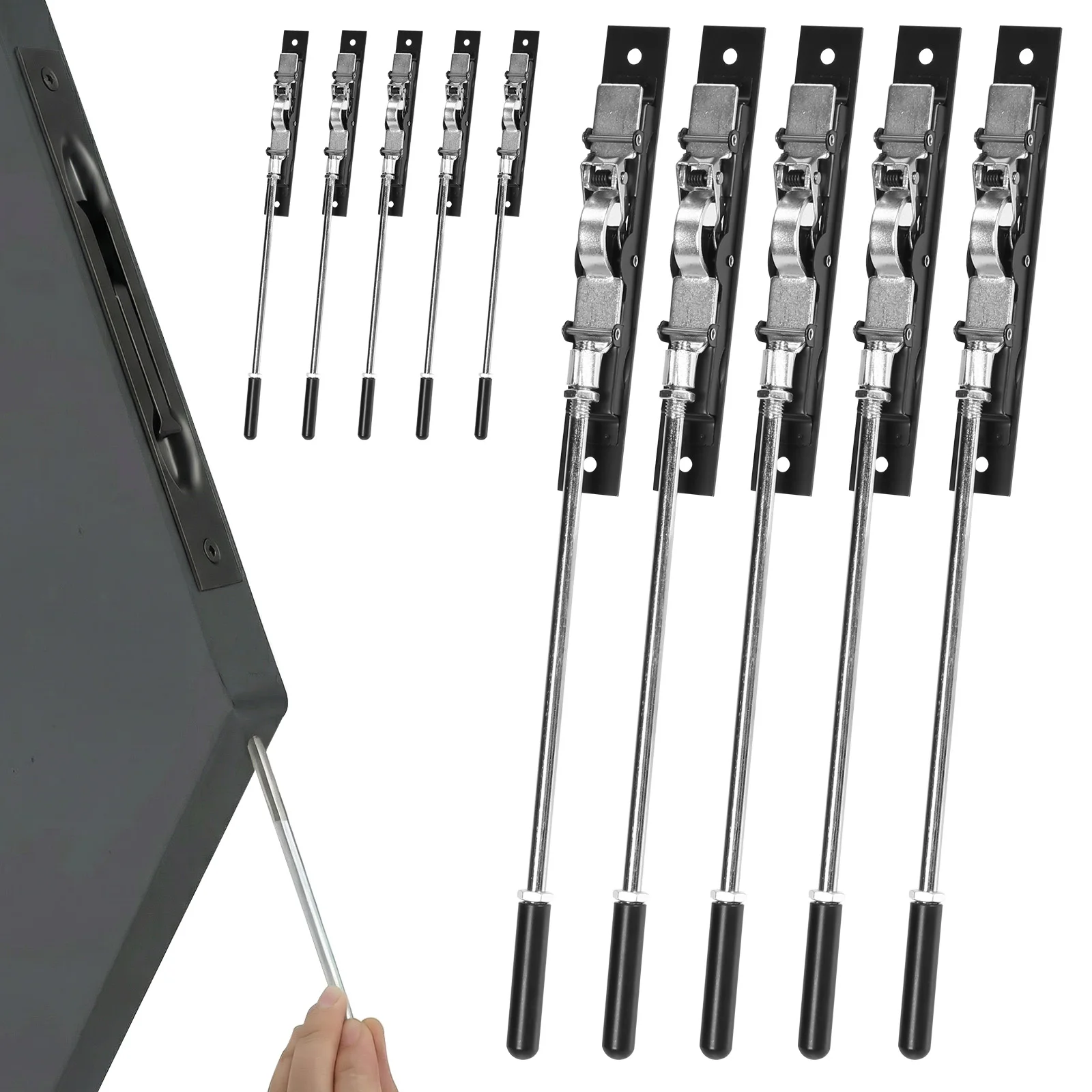 

Комплект из 10 скрытых врезных ригельных замков с рычагом-удлинителем из нержавеющей стали, 10 дюймов, для композитных/деревянных/двустворчатых дверей