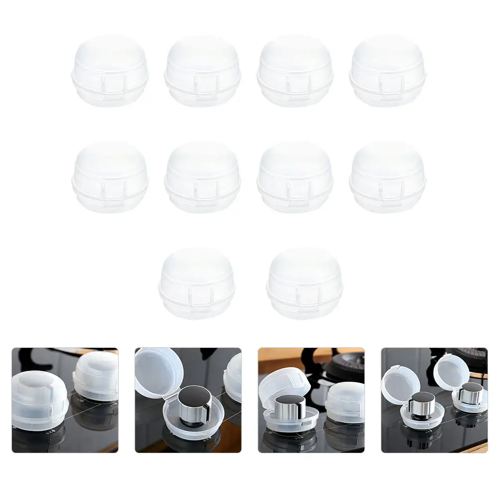 10pcs Gas Safety Cover Pp Heat Resistant Stove Knob Locks For Kids Kitchen Safety Cover Home Use Universal Guard