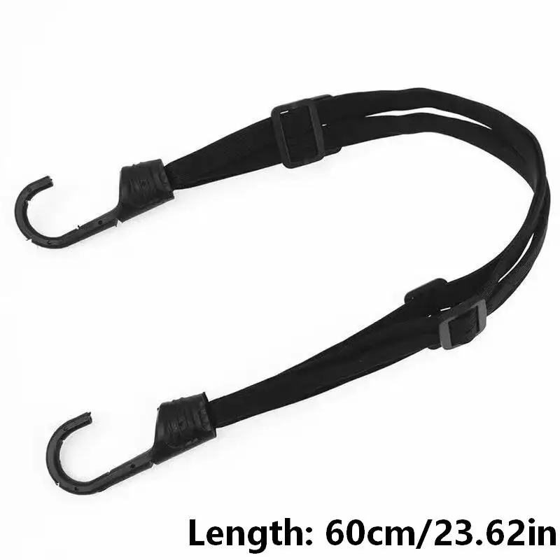 2PCS High-Strength Elastic Motorcycle Luggage Strap 60cm Universal Retractable Helmet Gear Fixed Rope Protective Net With Buckle