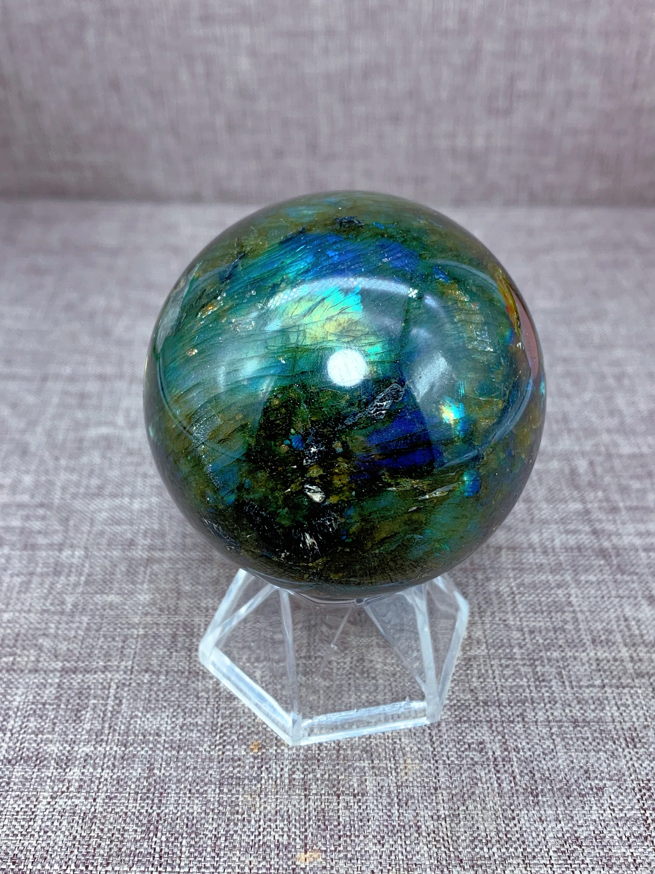 Labradorite Sphere Ball Crystal Natural Stone Quartz Home Decoration Minerals Reiki Craft Gemstone Energy Healing +Stand