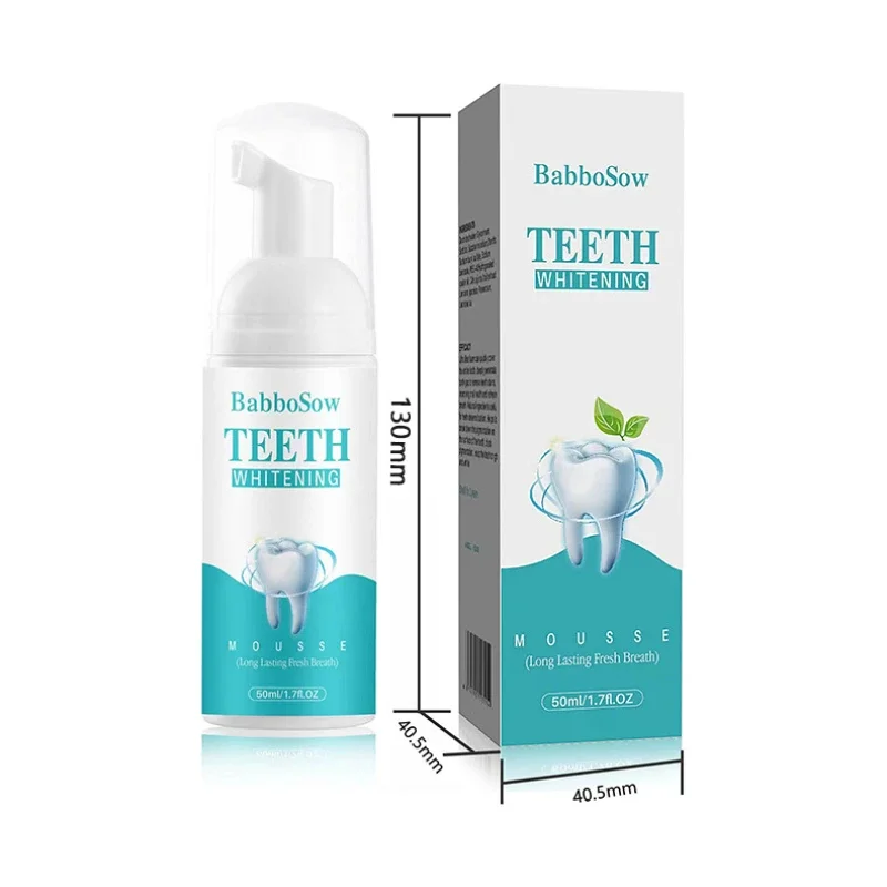 Mousse blanqueador Dental de 50ml, limpieza profunda de manchas de cigarrillos, reparación brillante, neutraliza los tonos amarillos, placa Dental, aliento fresco