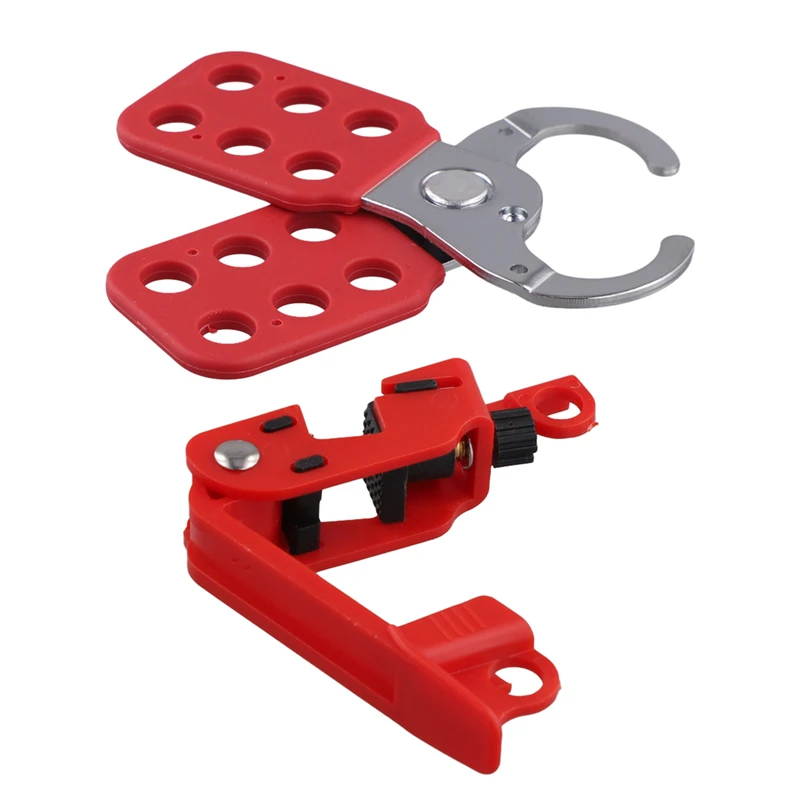 Hot Circuit Breaker Lockout, Tagout Breaker Box Lock For Standard Single And Double Toggles,1Inch Jaw Steel Lockout Hasp