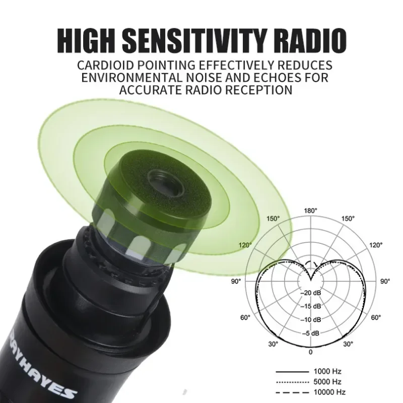 RAYHAYES KU-201 80 متر ثنائي القناة ميكروفون لاسلكي الأصلي المهنية يده ميكروفون الكاريوكي Mic لفيديوكي #3