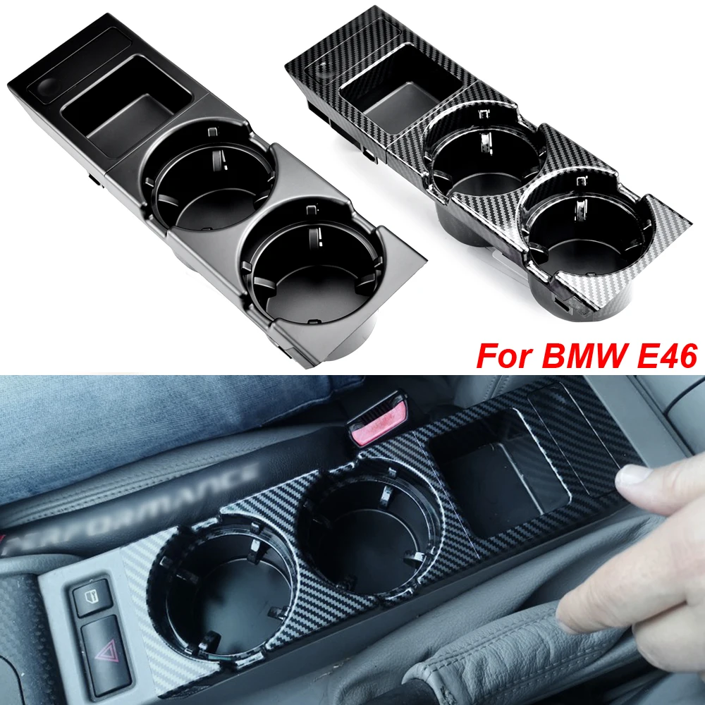 Car Center Console Water Cup Holder Beverage Bottle Holder Coin Tray For Bmw 3 Series E46 318I 320I 98-06 51168217953 Black