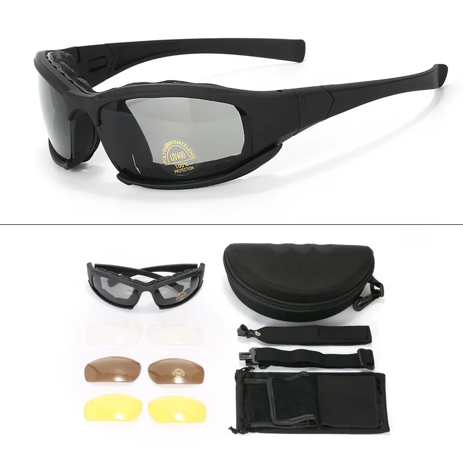 Military CS Shooting Tactical Goggles Set Windproof Anti-Shock PC Outdoor Cycling Sports Goggles for Extreme Weather Conditions