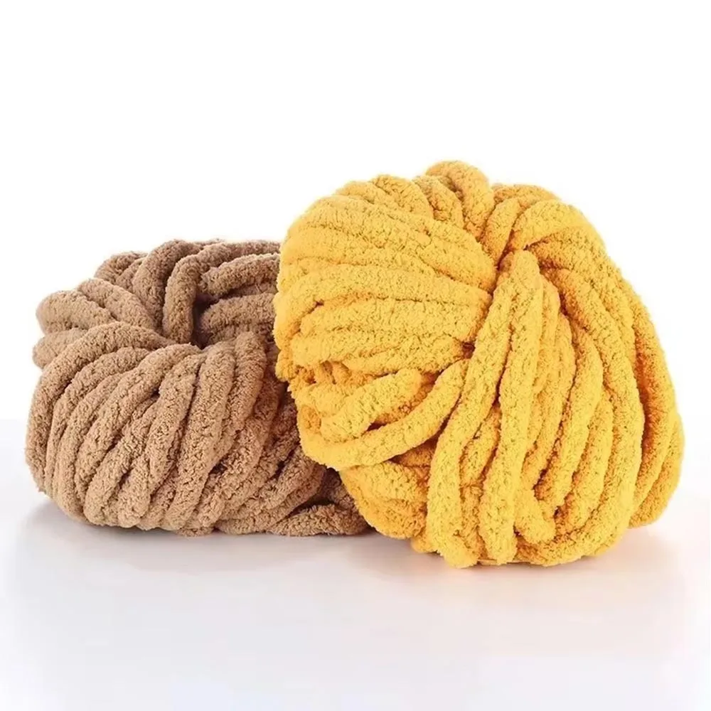 250g Hand-woven Chenille Coarse Yarn for Chunky Knitting Thread Soft and Colorful Velvet line Single Ply Yarn for Pet Nests