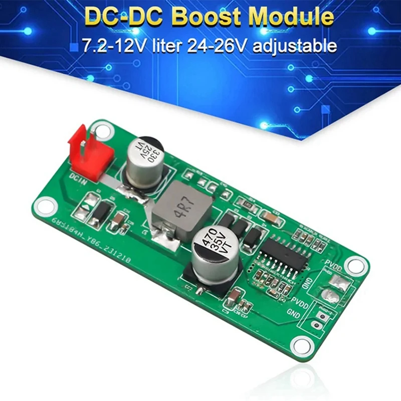 New 6A Current High Power Amplifier Boost Board DC-DC Boost Power Module Board Voltage 7.2-12V To 24V