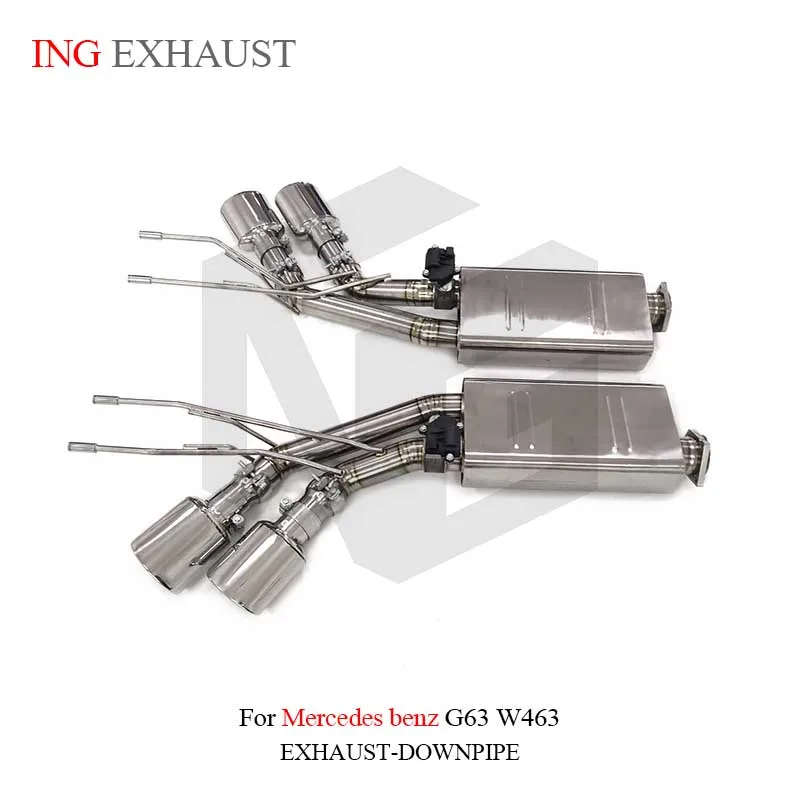 ING Exhaust Catback for Mercedes benz G63 W463 titanium alloy middle tail section with Valve silencer