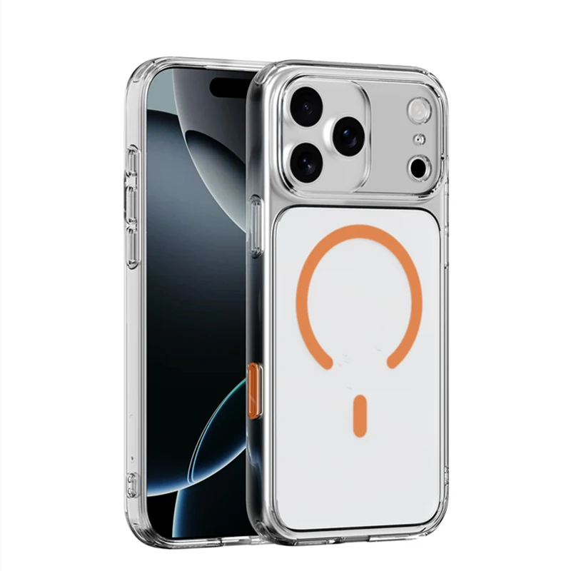 

Матовый чехол MagSafe с кнопкой Active Touch для камеры для iPhone 17Pro Max 17Air 17 17Pro, полупрозрачный противоударный чехол с беспроводной зарядкой