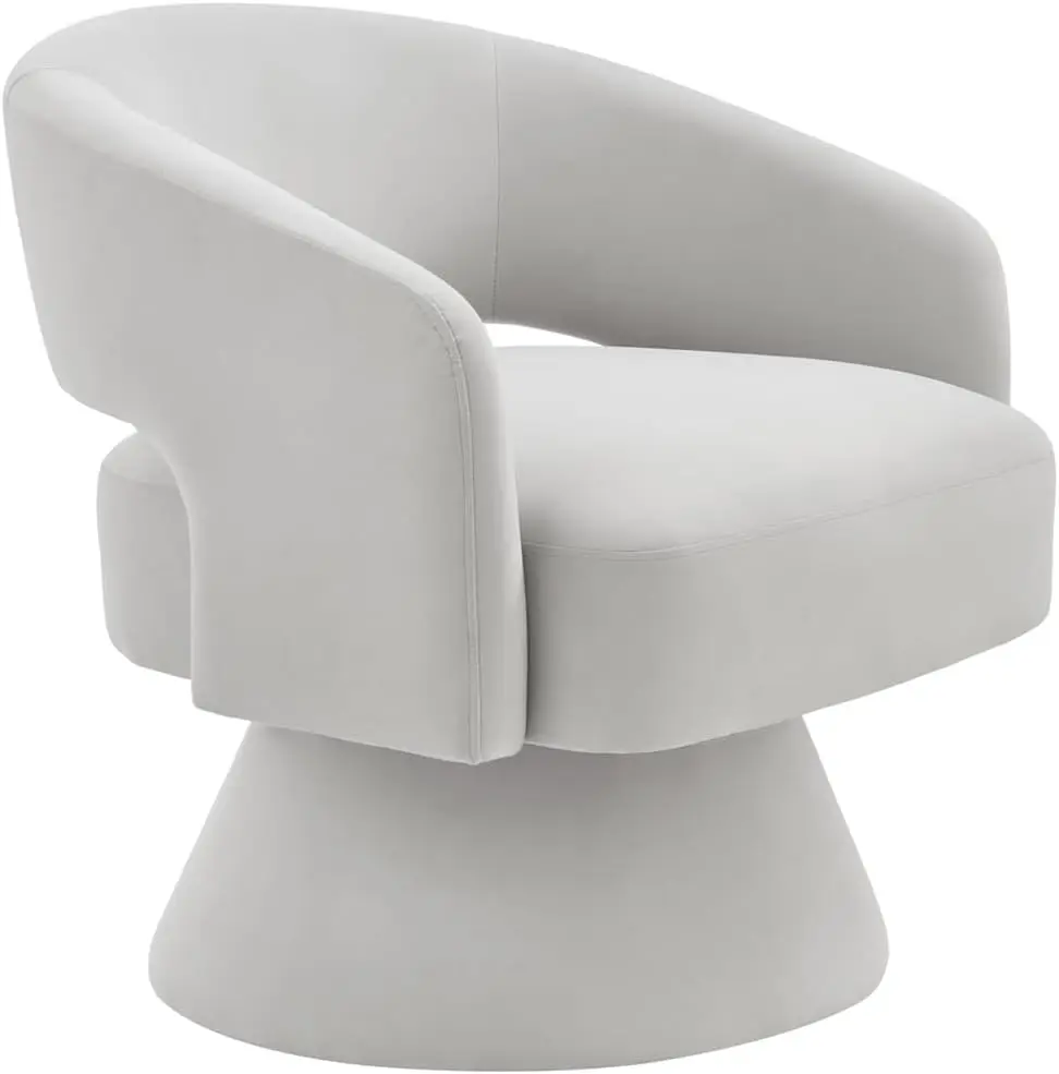 Sillón moderno con acento giratorio de 360 grados, cómoda silla de barril de terciopelo para sala de estar y dormitorio, silla redonda de maíz