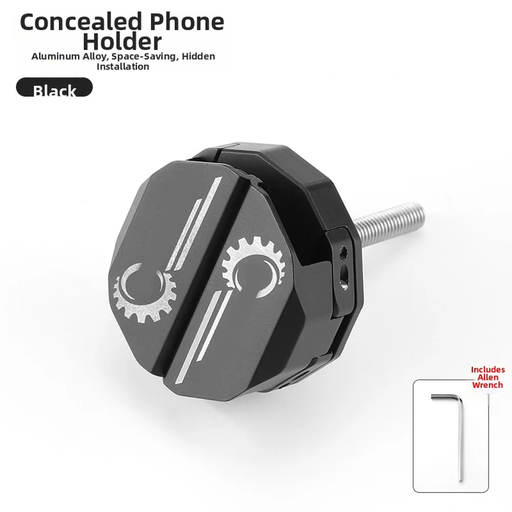 

1pcs Bicycle Phone Holder Aluminum Alloy Concealed Rotatable Navigation Bracket Bicycle Accessories