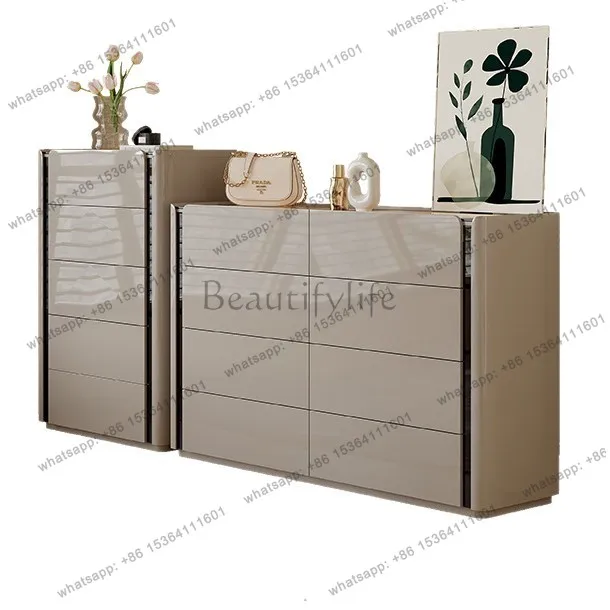 

Italian minimalist chest of drawers light luxury bedroom end of bed locker modern storage