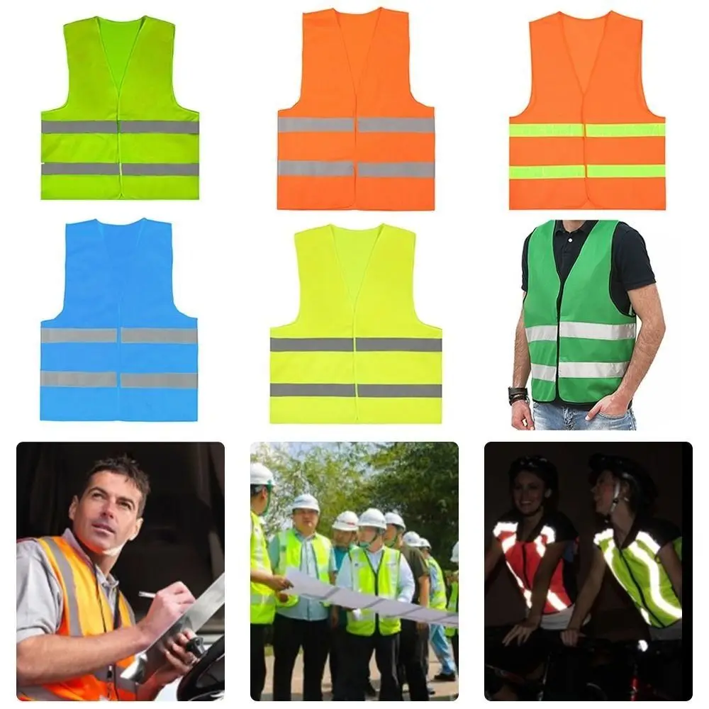 High Visibility Running Sports Vest Multicolors with Pocket Front Cycling Clothes Reflective Vest Paste