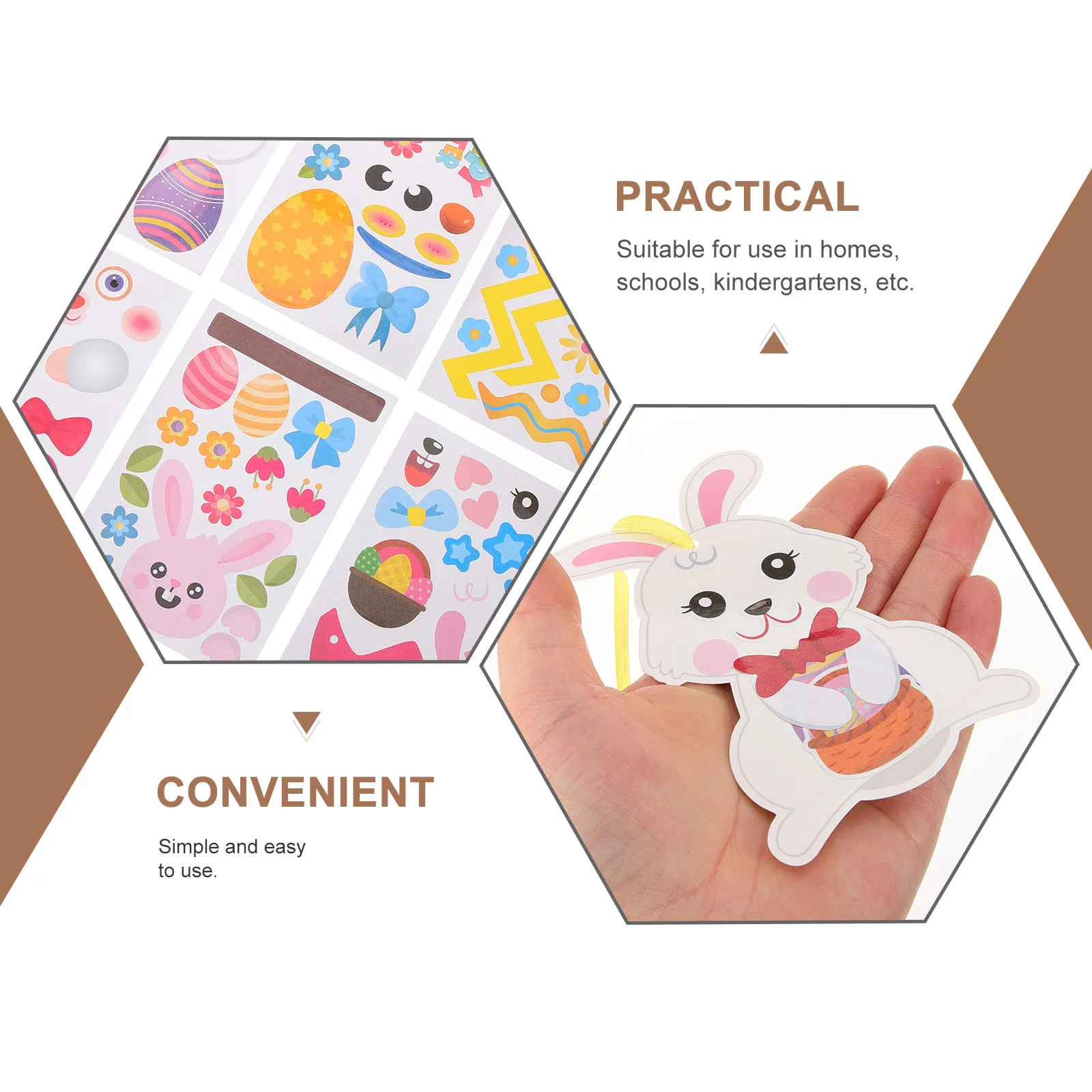

1Set Easter DIY Scene Card Sticker Set Creative Craft Kit Holiday Decoration Cute Easter Cards Ornament