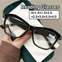 Fashion Women's Square Frame Reading Glasses Unisex Stylish Cat Eye Prescription Eyewear Retro Far Sight Eyeglasses for Men
