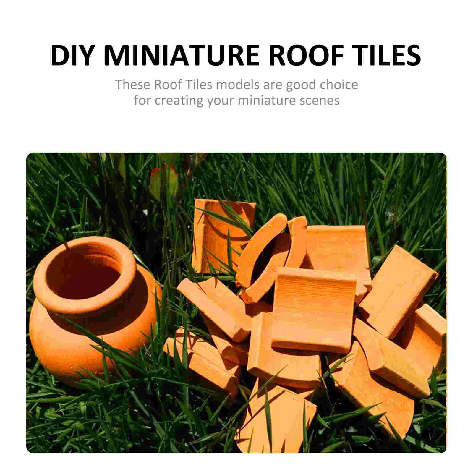 80 Pcs Sand Table Architectural Decoration DIY Miniature Roof Tiles Building Blocks Props Clay Toy House Small Garden Simulated