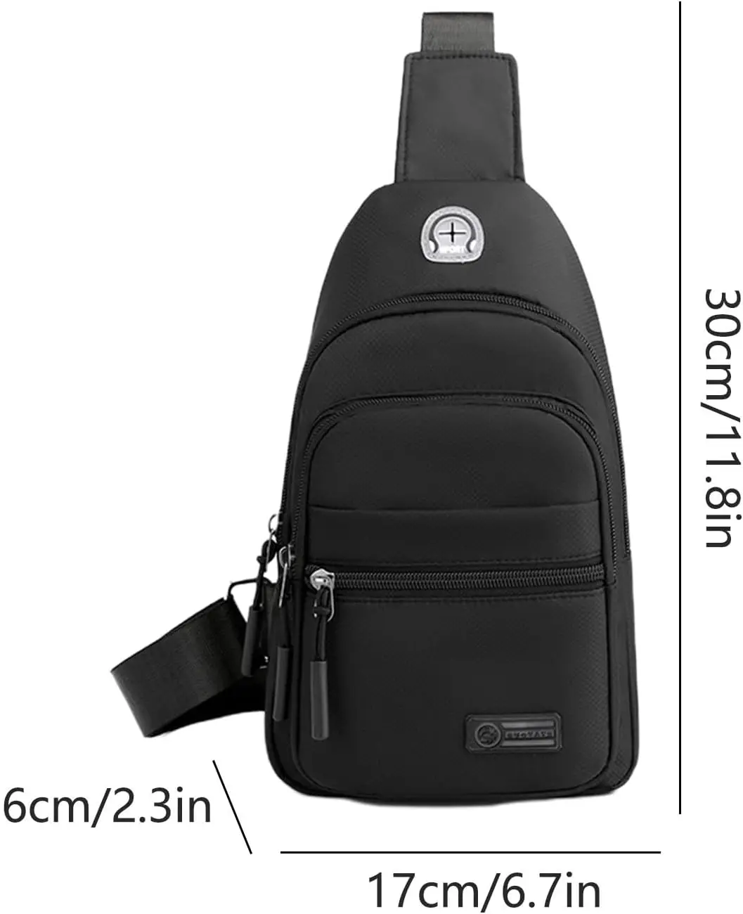 Sling Nylon Waterproof Casual Chest Bag for Outdoor Sports Larger Capacity Cycling Hiking Travael Works Shoulder Crossbody Bag