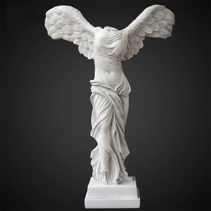 European Resin Victory Goddess Plaster Statue Decoration Office Desktop Portrait Sculpture Furnishing Ornaments Crafts Artwork