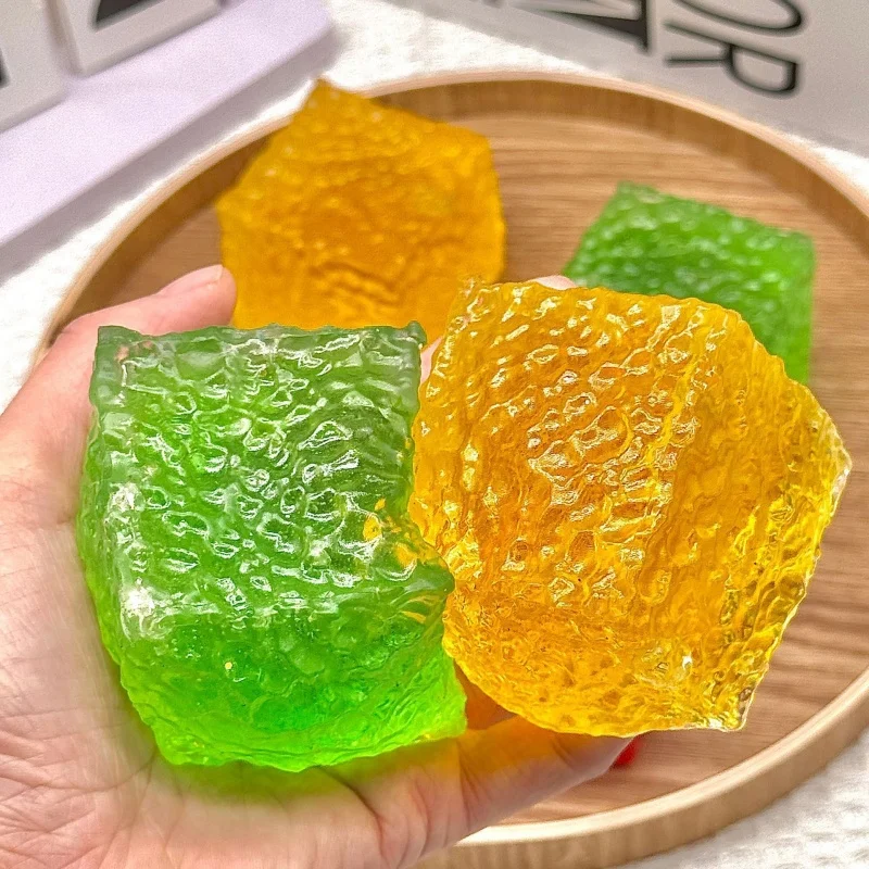 Stress Cube Sensory Toy for Stress Relief, Slow Rising Fidget Texture Cube Squeeze Toys, Squishy Ice Cube Stress Ball for Kids