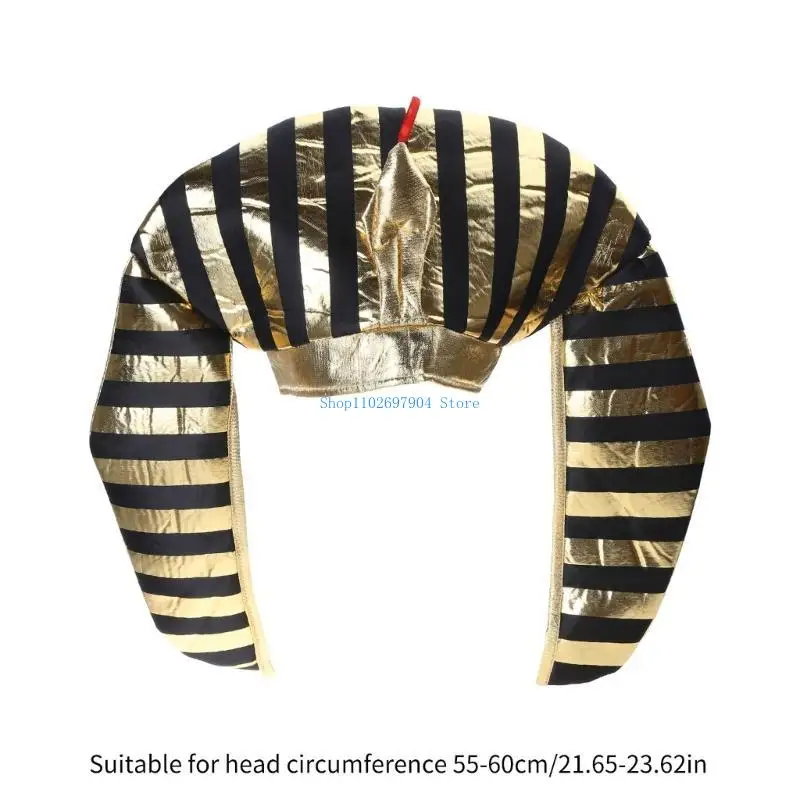 N7YF Pharaoh Headpipy Egyptian Halloween Costoment Acessório para homens Hapsa faraó