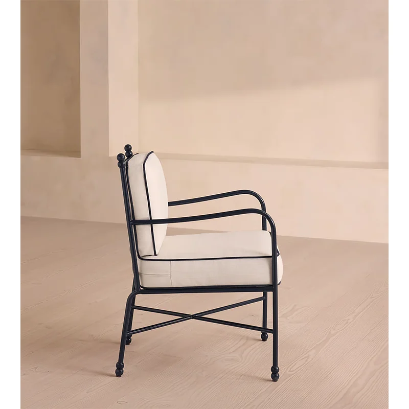 High Quality Distinctive Wave-patterned Backrest Chair Aluminium Outdoor Garden Armchair