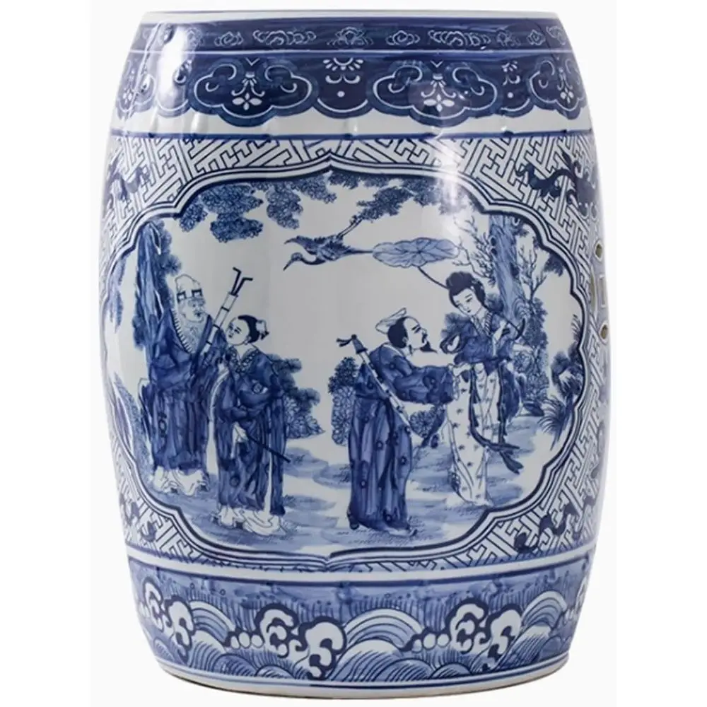 

Decorative Garden Stool, Ceramic Garden Stool, Decorative Garden Stool Glazed, Chinese Ceramic Drum Stool, Blue and White Porcel