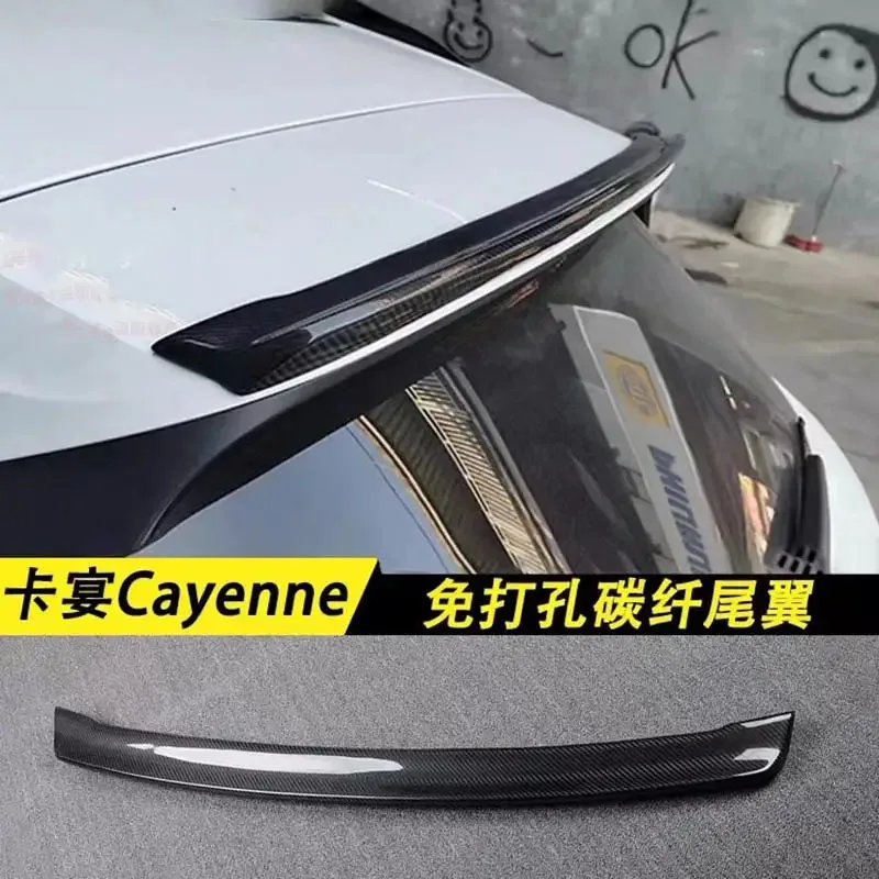 Spoiler nero ala per Porsche Cayenne 2018-2023 Spoiler Top Wings Black Lip Body Kit Splitter Trunk Trim Affix Stick