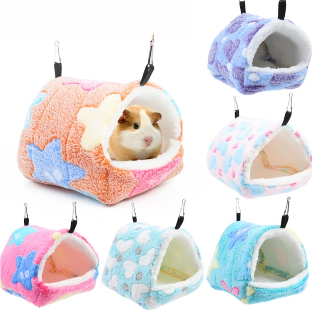 Cute Hamster House Winter Thickening Warm Soft Beds New Bread Small Animal Nest for Hamster Hedgehog Rabbit Pet Accessories