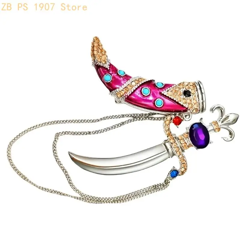 Historical Fantasy Daggers Pin Craftsmanship Collectible Jewelry Item 55KA