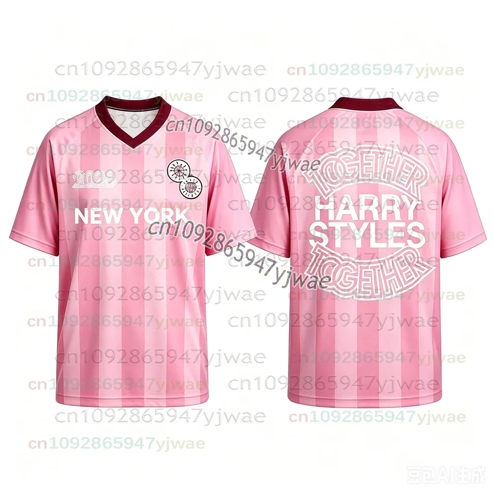 HarryStyles Together Tour Pink Soccer Jersey 2026 New Arrivals TShirts Summer/Autumn Fashion V-neck Breathable Adult/Kids Jersey