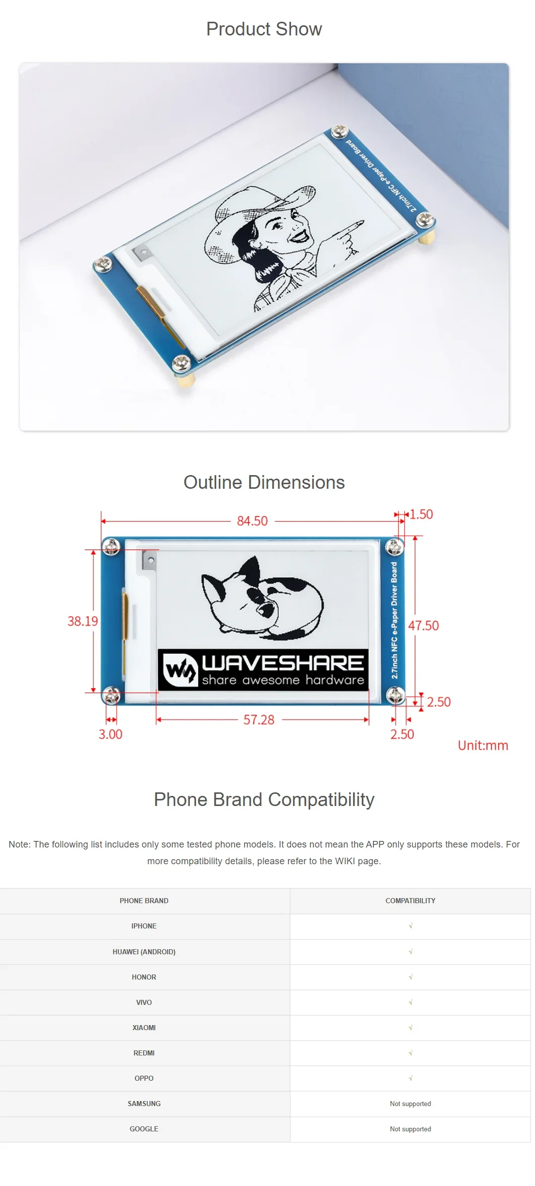 2,7-Zoll Passives NFC-Betriebenes E-Paper-Modul mit Drahtloser NFC-Anzeigeaktualisierung – Detail 4