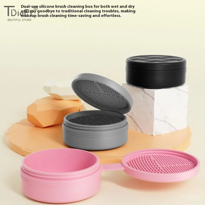 Caja de limpieza de brochas de maquillaje, esponja de limpieza rápida, cepillo para sombra de ojos, limpiador en seco, herramienta de limpieza de polvo, accesorios de maquillaje, 1 ud.