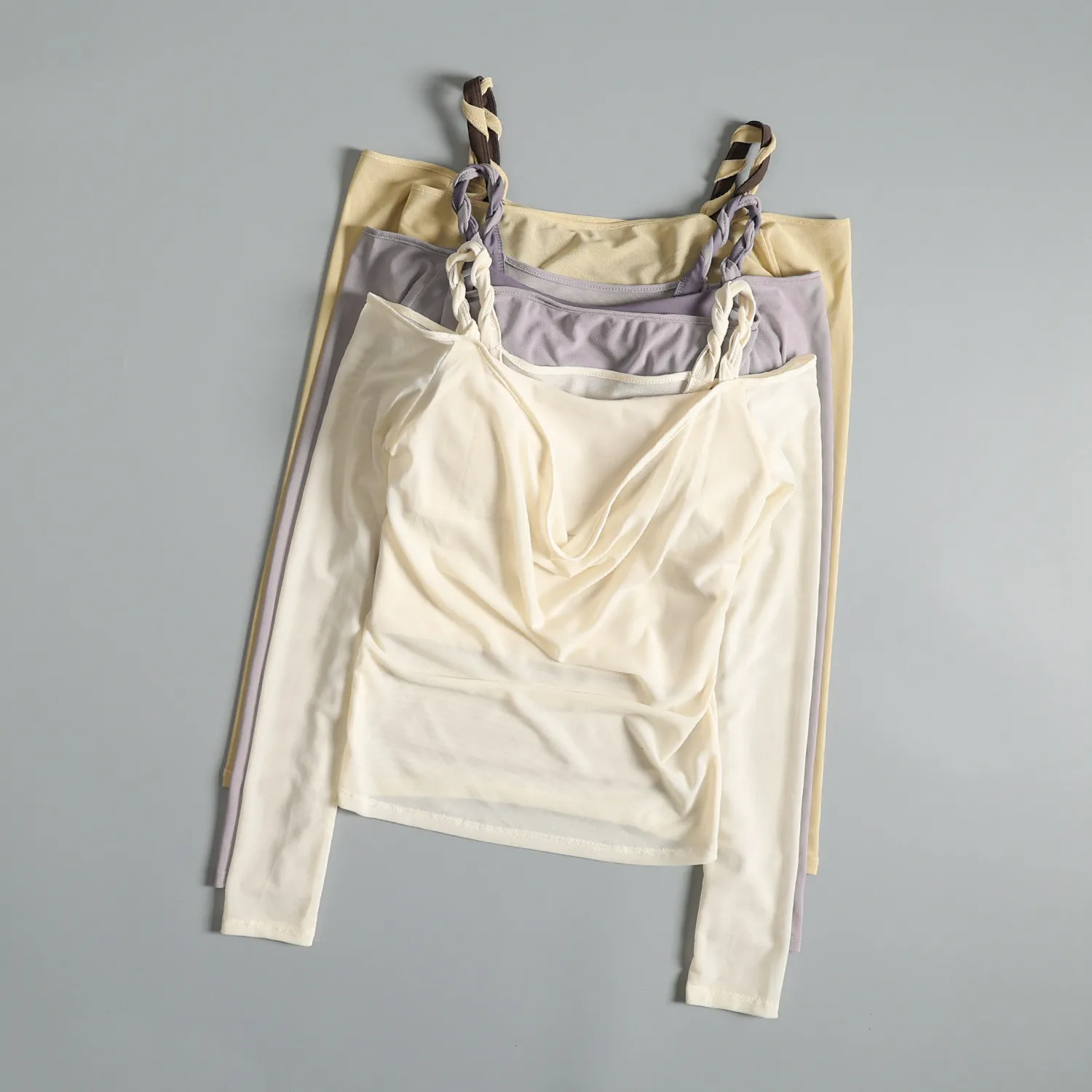 

Beautiful slimming fitness training top for women fake two-piece mesh breathable running quick-drying clothing yoga clothing