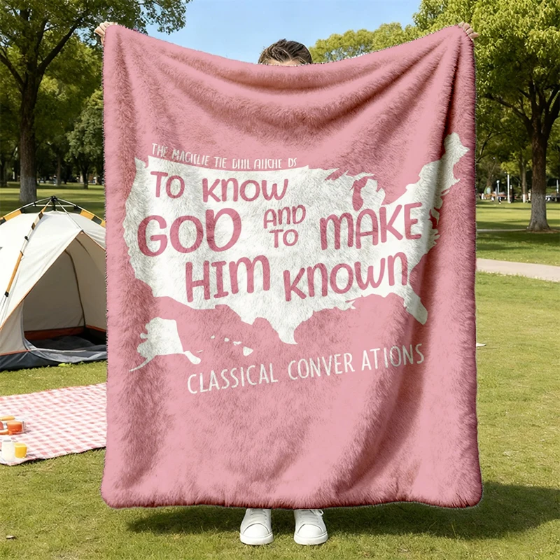 Classical Conversations USA Flannel Blanket, Homeschool Tutor Throw, Educational Gift
