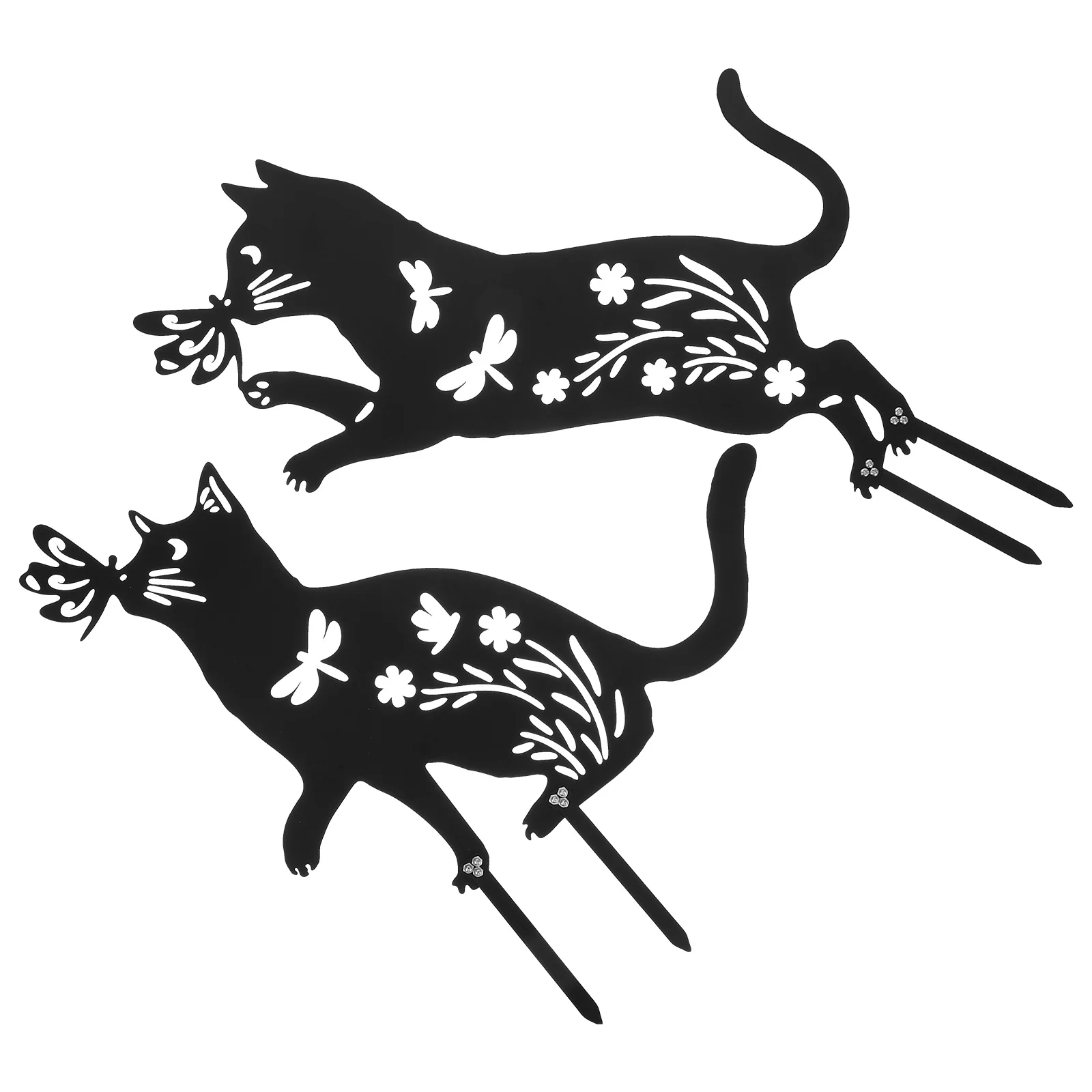 2 قطعة ساحة في الهواء الطلق الحيوان حصة الحديد حديقة القط إدراج ديكور الحديقة زخرفة حديقة حصص ديكور الحيوان حصص الفناء