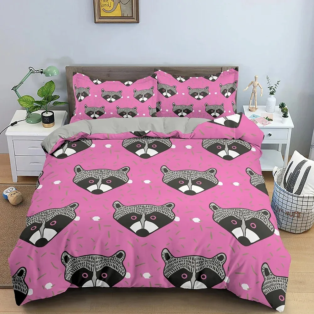 Tiere Waschbär Bettwäsche Set Jungen Mädchen Twin Queen Size Bett bezug Kissen bezug Bett Kinder Erwachsene Mode nach Hause Textil